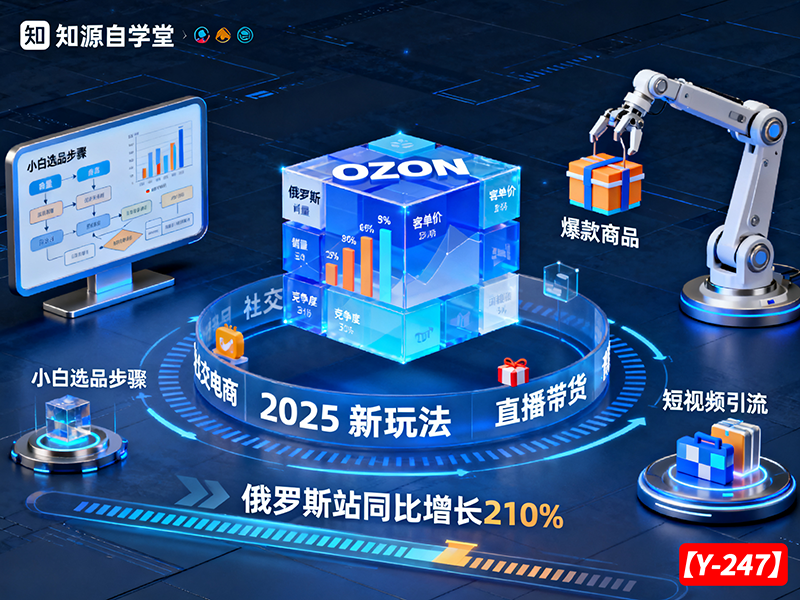 【y-247】OZON 俄罗斯跨境：2025 选品实战新玩法，0 基础小白速会