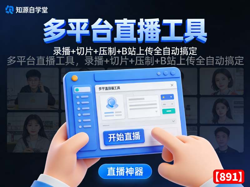 多平台直播工具！录播+切片+压制+B站上传全自动搞定【891】